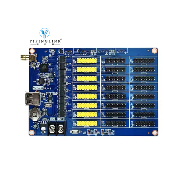 Single & Dual Color LED Control System Huidu Wifi Wireless and USB Ports Led Sign Controller Card HD-W64A