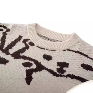 Pull en tricot ample pour femme Zhan Ya, col rond, manches longues, épaisseur moyenne, anti-boulochage, style automne-hiver - Product Image 2