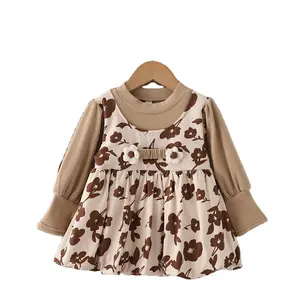 Top Leader Vestidos de niña Vestido floral Moda Niños Bebé Niñas Vestidos Niños Ropa de manga larga Niñas