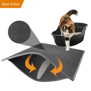 Double Layer cute eco friendly waterproof eva pvc cat litter mat