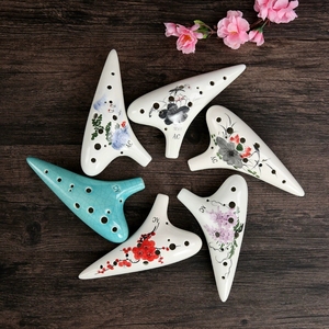 โอคาริน่าเซรามิก 12 รู แบบเคลือบลายภาพวาดหมึกจีน สำหรับผู้เริ่มต้น - Product Image 1
