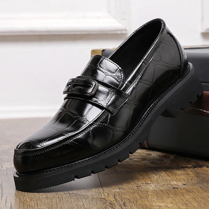 Chaussures en cuir tendance pour événements professionnels – Mocassins Penny pour hommes à bout pointu et semelle épaisse – Chaussures de mariage à la mode – Meilleures ventes - Product Image 3