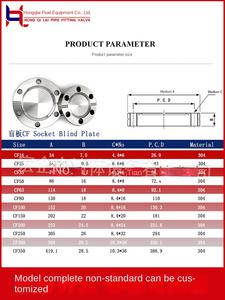 Brida ciega de placa CF de conflate de vacío sanitario de acero inoxidable con orificio roscado Categoría de producto Bridas - Product Image 4