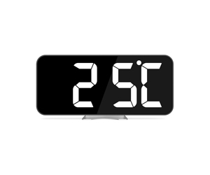 Orologio a specchio a LED con allarme digitale elettronico per Desktop visualizzazione della temperatura ora calendario Snooze da tavolo Wallvault <span class=keywords><strong>pistola</strong></span> <span class=keywords><strong>sveglia</strong></span> sicura - Product Image 2