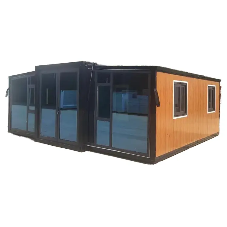Rumah kontainer rangka baja ringan desain Modern rumah Australia rumah yang dapat diperpanjang rumah kantor prefabrikasi rumah bergerak