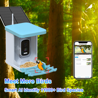 Mangeoire à oiseaux d'extérieur intelligente avec identification IA, caméra 5MP sur batterie, contrôle par application et alarme PIR