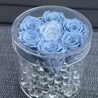 Boîte à fleurs en acrylique ronde à 9 trous de taille personnalisée pour la fête des mères, la Saint-Valentin, un cadeau de mariage, vente en gros