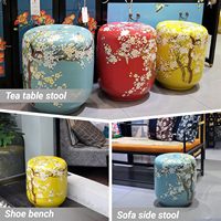 Tabouret en céramique de style chinois, table d'appoint en céramique, tabouret de jardin extérieur