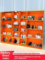 Vitrine de présentation Aima Orange pour sacs à main, présentoir de luxe léger pour chaussures et bagages, idéal pour les diffusions en direct