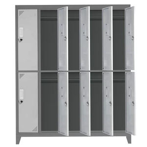 Armarios Metálicos Industriales de 10 Puertas con Cerradura de Llave y 10 Compartimentos con Puertas de Cierre Automático para el Mercado Chileno - Product Image 2