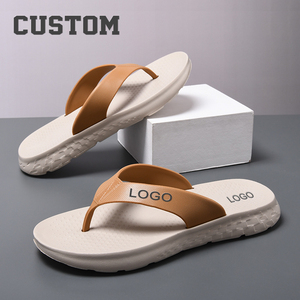 Sandalias de playa de verano con logotipo personalizado plano suave para mujer, <span class=keywords><strong>chanclas</strong></span> <span class=keywords><strong>originales</strong></span> con logotipo de EVA para <span class=keywords><strong>hombre</strong></span>, <span class=keywords><strong>chanclas</strong></span> para <span class=keywords><strong>hombre</strong></span>, zapatillas con logotipo personalizado - Product Image 1