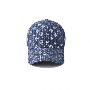 Bsci Manufacture Custom 6 Panel Sequin Baseball Caps Wholesale Dad <b>Hat</b> <b>Denim</b> Baseball Cap - Product Image 5