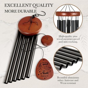Campana de Viento Moderna de Aluminio para Exteriores, Resistente al Agua y al Viento, Estilo Europeo, para Jardín, 25.5 Pulgadas, Recuerdo - Product Image 3
