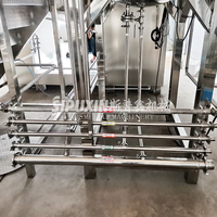 Homogénéisateur sous vide de 1000 L avec mélangeur émulsifiant, chauffage à vapeur par pompe à moteur et levage hydraulique pour la production de crèmes cosmétiques