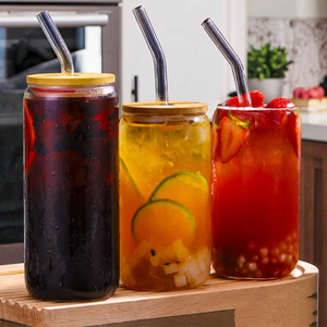 Yolowe nhà 480ml thủy tinh Nước trái cây cốc rơm microwavable bên bia thủy tinh đặt nhà bếp gia vị thực phẩm container thủy tinh chai cho juicing - Product Image 3