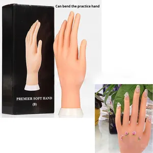 Mano <span class=keywords><strong>de</strong></span> Maniquí Articulada <span class=keywords><strong>de</strong></span> Goma Realista con Dedos Flexibles para Entrenamiento Profesional <span class=keywords><strong>de</strong></span> Arte <span class=keywords><strong>de</strong></span> Uñas - Product Image 2