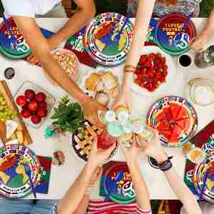 Juego de Vajilla Desechable para Fiesta de Cumpleaños con Temática de Fútbol 2026, Decoración de la Copa Mundial de Fútbol, Mantel, Platos de Papel, Servilletas, Vasos - Product Image 2