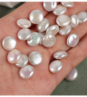 Perles boutonnes sans trou, perles d'eau douce naturelles blanches de haute qualité, perles en vrac pour la fabrication de bijoux R.Gem.