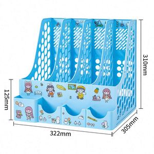 Wholesale Plastic Thickened Document Rack <b>File</b> Basket Storage Box Office Supplies Desktop <b>Organizer</b> Large-Capacity Book Stand - Product Image 5