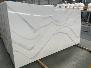 Pierre naturelle quartz calacatta quartzite blanche dalle de quartz poli 320*160 - Product Image 2