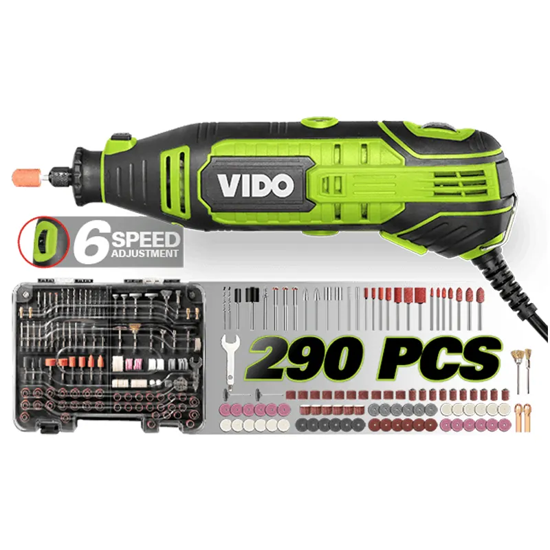 VIDO 220-240V power tool accessory kits 185W 290pcs professional variable speed engraver electric mini grinder mini rotary tool