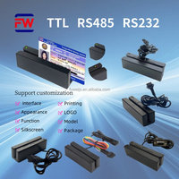 Lecteur de cartes magnétiques MSR90 Mini 3 pistes TTL RS232 USB RS485 POS ISO7811 ABS 13.56MHz Windows HiCo LoCo Noir
