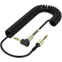 Cable de Audio Flexible Tipo Resorte de 3.5 mm Macho a Macho, 1.6 m (5 pies), con Conductor de Cobre, para Teléfonos Móviles, Altavoces de Coche y Cámaras