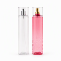 Flacon de parfum cylindrique droit en PET, 150 ml, 250 ml, col serti, transparent, pour vaporisateur de parfum, direct usine