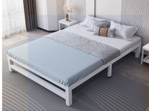 Современная простота экономичная железная кровать утолщенная усиленная односпальная кровать 1,5 м 1,8 м Двойная Рама утолщенная усиленная кровать - Product Image 6