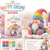 Décorations de fête de Noël Pafu, cadeau, kits de fabrication d'ornements de Noël en forme de gnome 3D perlé, kits de bricolage en perles pour elfes nains