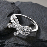 Bague de mariage pour femme, style Hip Hop, sertie de zircons ronds, motif floral géométrique, nœud papillon, vente en gros