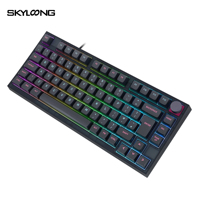 SKYLOONG GK75 joint torique RGB USB filaire commutateur optique échangeable à chaud clé PBT mise en page ISO keycaps clavier de jeu mécanique