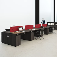 Postes de travail modulaires Mingle pour personnel de bureau, bureau convertible en table en bois, cloison de bureau design pour usage en villa ou bureau