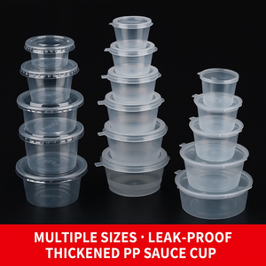 Boîte d'emballage à emporter tasse de sauce ronde en plastique jetable assaisonnement épaissi sauce à tremper petits gobelets en plastique en gros - Product Image 2