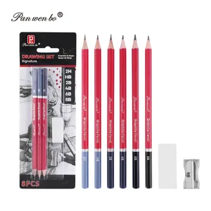 Panwenbo profesyonel kroki kalem seti 8 adet/takım çizim kalem kroki sanat malzemeleri kroki çizim kalemler