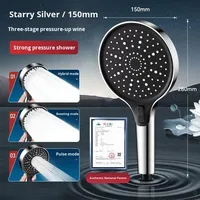 Pomme de douche murale de luxe européenne de 15 cm, ensemble de douche de plafond, mitigeur 3 voies, poignée unique, robinet de douche encastré