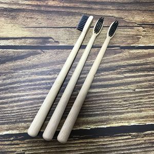 Brosse à dents en bambou pour adultes et enfants, petite, conique, biodégradable, non jetable, pour la maison, la maison d'hôtes, l'hôtel - Product Image 1