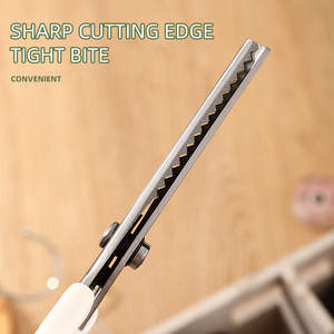 Chuyên Nghiệp 9-Inch Thép Không Gỉ Vải May Kéo Màu Đen Xử Lý Zigzag Cắt Serrated Cắt Cho Ren Cắt Cho DIY - Product Image 4