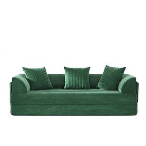 Sofá Cama Convertible sin Estructura de Madera, Futón de 3 Plazas con Bolsillo de Almacenamiento Extraíble, Comprimido, para Sala de Estar, Dormitorio, Inflable - Product Image 1