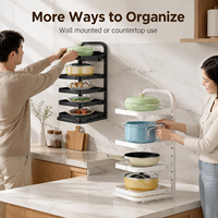 Support de Rangement de Cuisine Multifonctionnel Blanc Brillant, 5 Niveaux, Réglable, Durable, Moderne, Non Pliable, Vente en Gros Usine