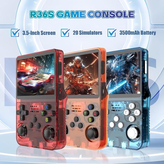 R36S new retro game console 3.5-inch Linux open-source system portable handheld game console with 128GB large memory