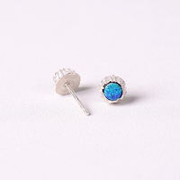 SubtleGlam Boucles d'oreilles clous en argent sterling plaqué or serties d'opale naturelle d'Australie certifiée, tendance, unisexe, élégantes, parfaites
