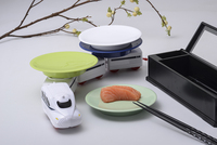 Plateau de service à sushis en mélamine, durable, rond, 15 cm, double couleur, en plastique, pour convoyeur