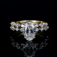 Bijoux personnalisés, certificat IGI, diamant ovale VVS cultivé en laboratoire, argent S925, or jaune 10K 14K 18K, PT950, bague de fiançailles pour femme