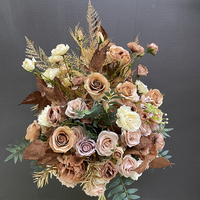 Arrangement floral bohème pour décoration de mariage, herbe de pampa artificielle, panneau d'arche de fleurs bohème