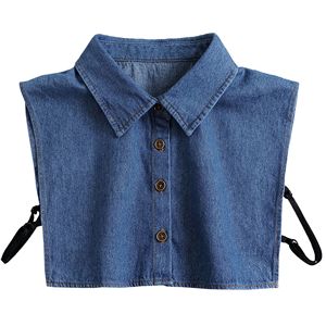 Corea del Sur primavera otoño hombres mujeres <span class=keywords><strong>camisa</strong></span> de mezclilla fabricantes transfronterizos venta al por mayor <span class=keywords><strong>falso</strong></span> <span class=keywords><strong>cuello</strong></span> decorativo suéter <span class=keywords><strong>cuello</strong></span> - Product Image 1