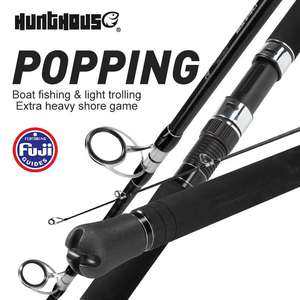 Canne à pêche Hunthouse Popping en 3 sections, spinning océanique 30T 2,5m, poids de lancer 200g, fibre de carbone, anneaux Fuji, accessoires <span class=keywords><strong>pour</strong></span> bateau - Product Image 1