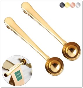 Cuchara medidora de café multifunción dorada de acero inoxidable, gran café perfecto, té, proteína, bebida instantánea, bolsa, Clip, cuchara de café - Product Image 3