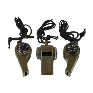 Al aire libre de <span class=keywords><strong>3</strong></span> en 1 de plástico de emergencia silbato barato supervivencia silbato de color verde con brújula - Product Image 5