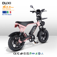 Vélo électrique tout-terrain compact OUXI V8 pour l'Italie, 250W 36V 10.4Ah, avec verrouillage par clé, empattement compact, équilibre facile, conduite sûre